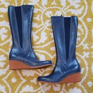 COPY - NEW Tretorn Navy wedge rain boots 10